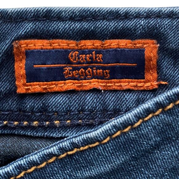 Womens Rock Revival Carla Skinny Jean Leggings Blue Dark Wash Low Rise Size 26 - Picture 4 of 4